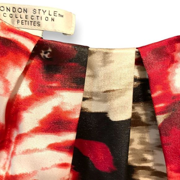 London Style Black Red Floral Sleeveless Dress 8P (K-023) - Picture 4 of 7